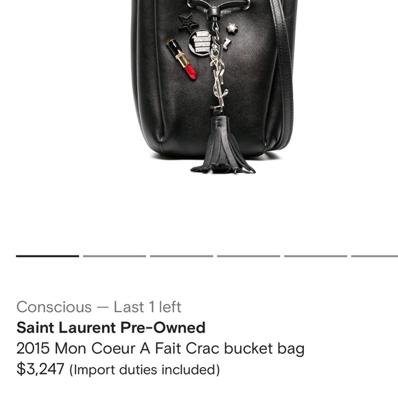 Authentic Saint Laurent Rare Mon Coeur A Fait Crac bucket bag - Picture 9 of 9